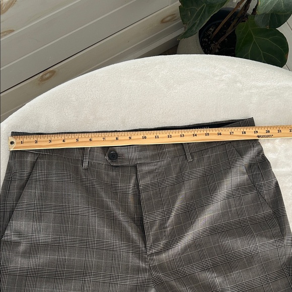 AllSaints Brown & Tan Heritage Wool Plaid Button‑Up Dress Pants — 36” Waist - Picture 7 of 12